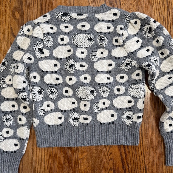 THML Gray Cropped Sheep Long Sleeved Sweater Size XS - Picture 5 of 7